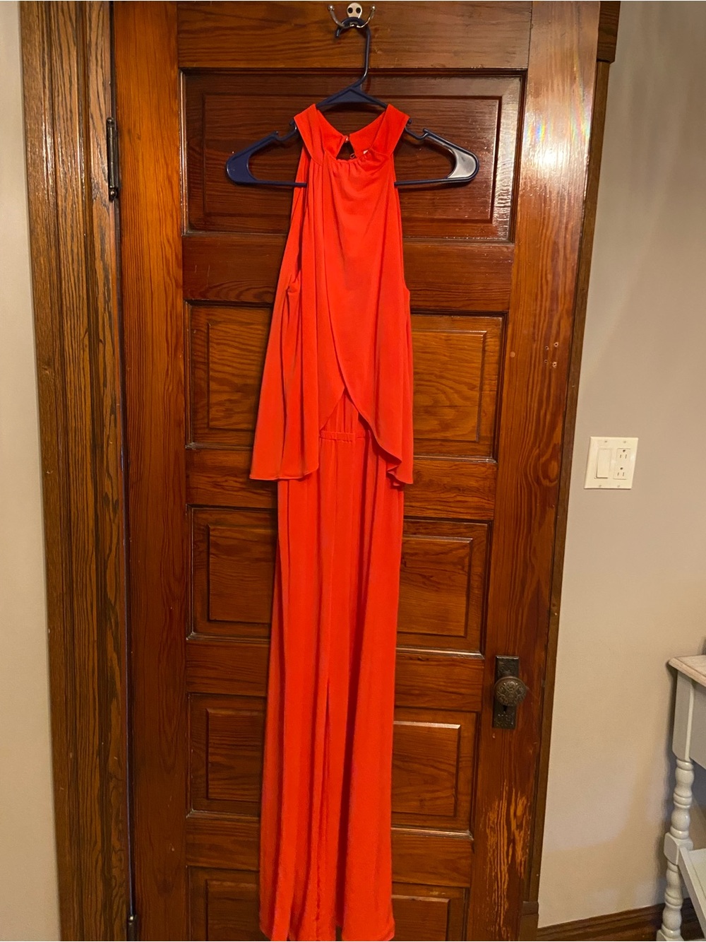 Chico's Bold Orange Sleeveless Halter Jumpsuit
